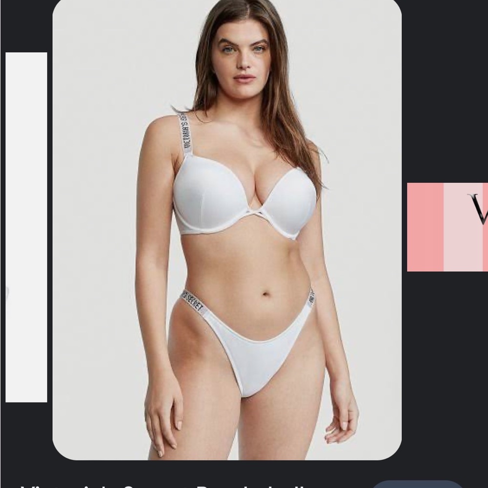 White bombshell add 2 cup sizes bikini